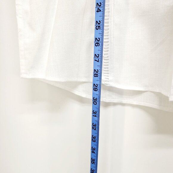 Mens White Short Sleeve Button-Up Shirt Size M Design In Italy Cotton Blend - Picture 6 of 7